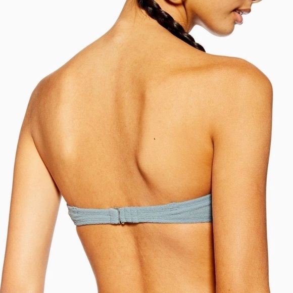 Topshop Velour Knot Bandeau Bikini Top Size XS - Picture 2 of 2